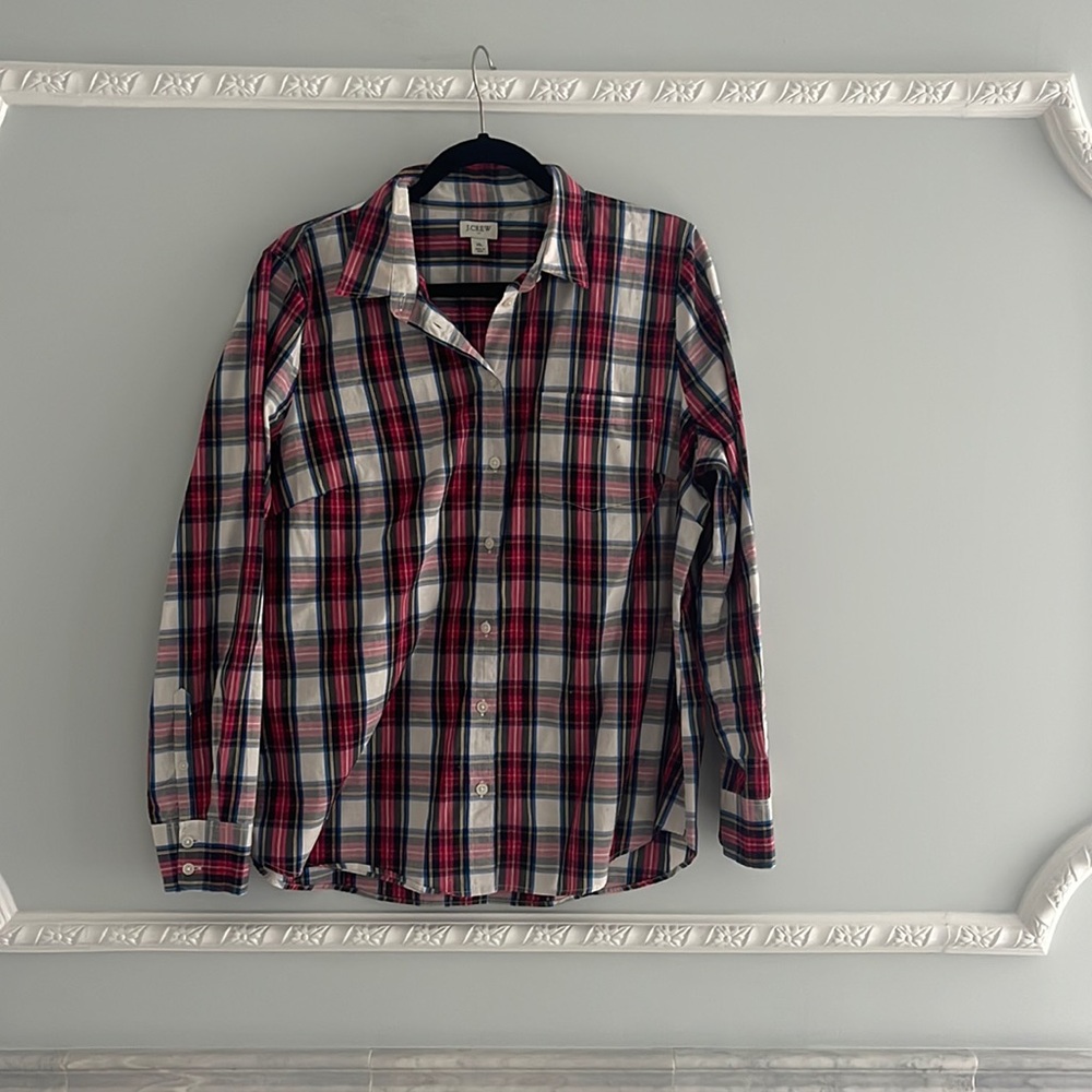 J Crew plaid button down shirt XL